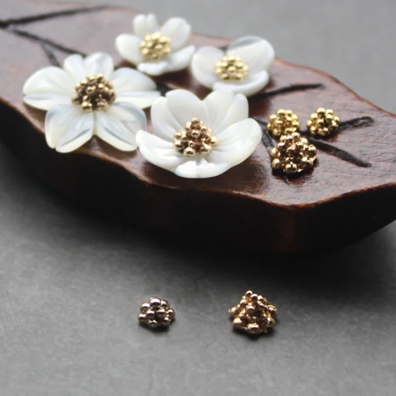 20Pcs/Pack 3/5mm Gold Sliver Color Flower Buds Jewelry For DIY Earrings Brooch Beads For Women Charm Jewelry Making Accessories