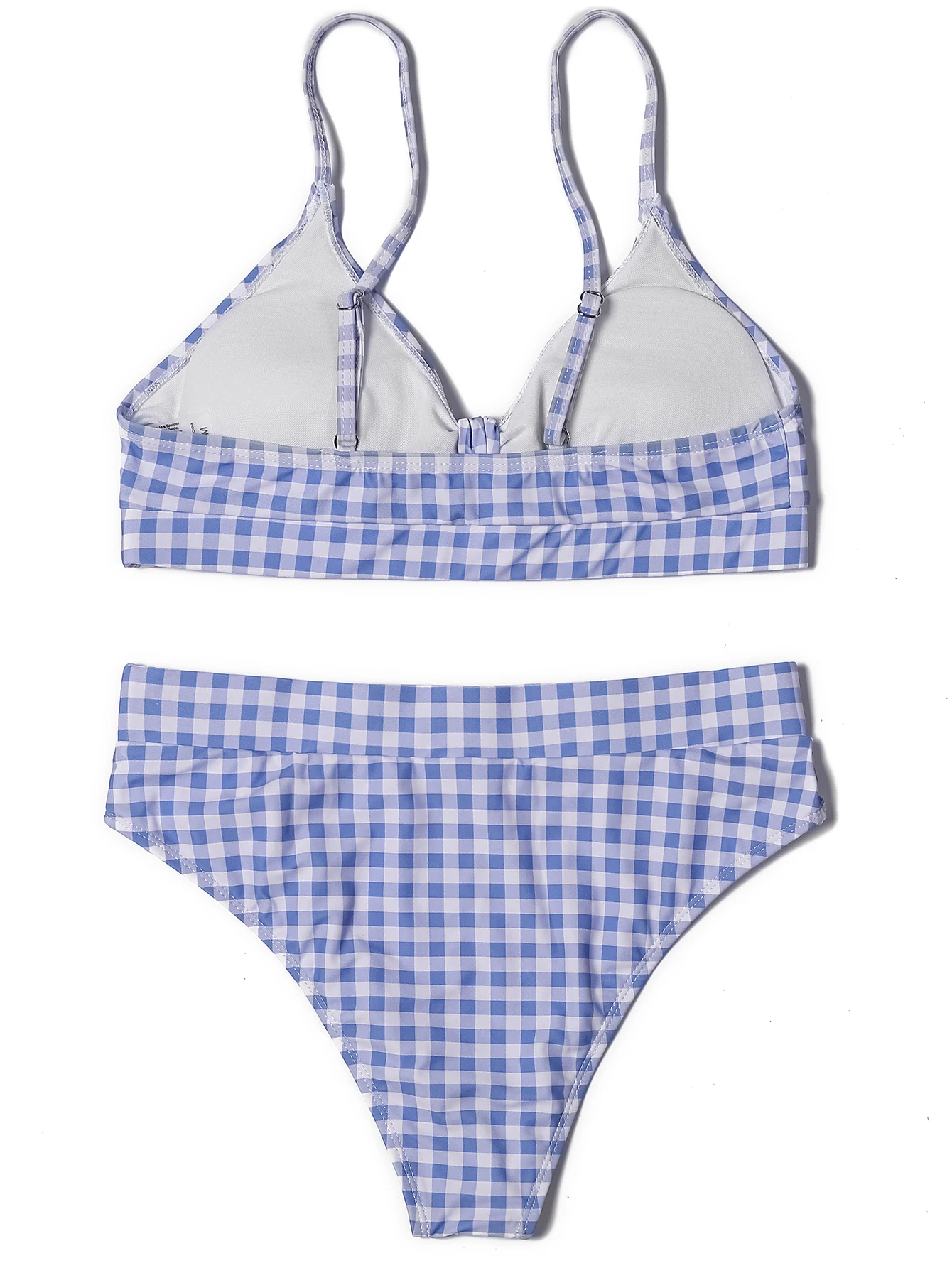 ZTVitality Sexy azules arco a cuadros Bikini Push Up Bikinis 2021 mujer Nueva llegada brasileño biquini sujetador acolchado Cintura alta Retro