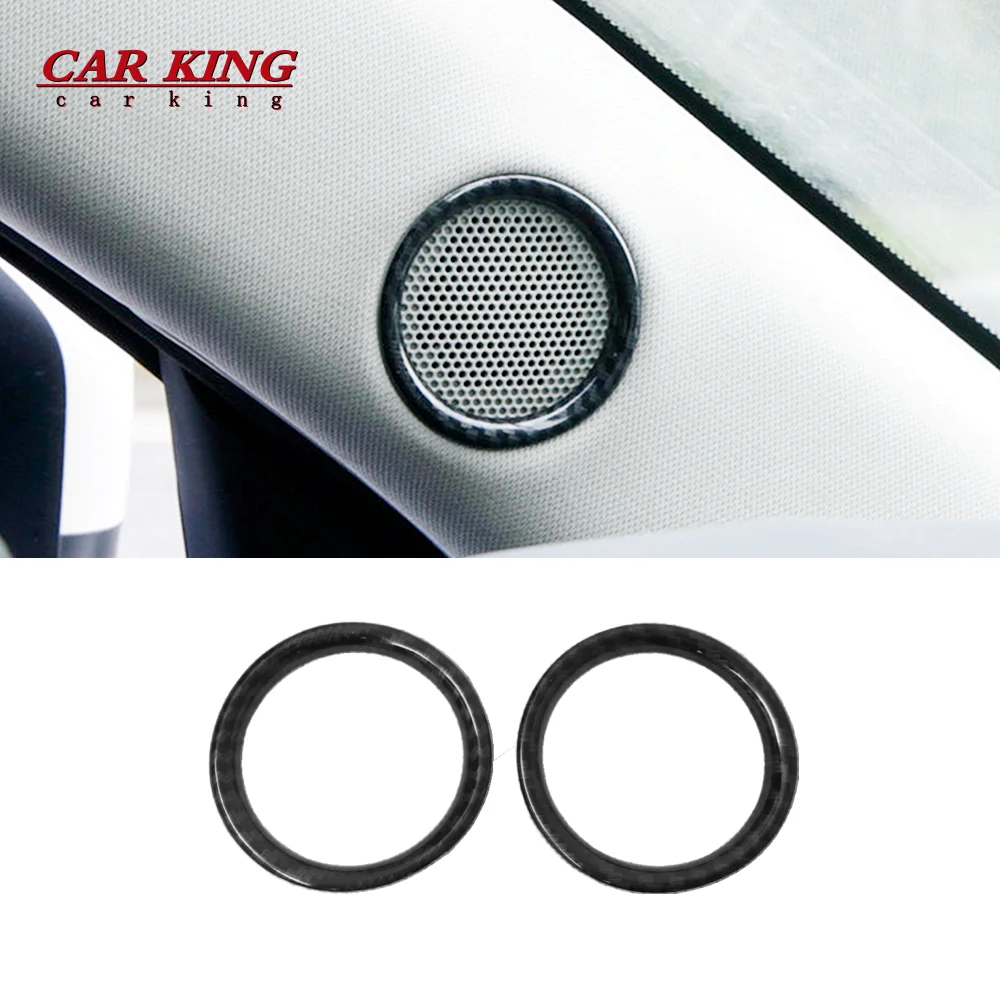 ABS Carbon fibre For Mazda CX-5 Cx5 Accessories 2017 2018 Car interior A-pillar Speaker horn ring Cover Trim Car Styling 2pcs