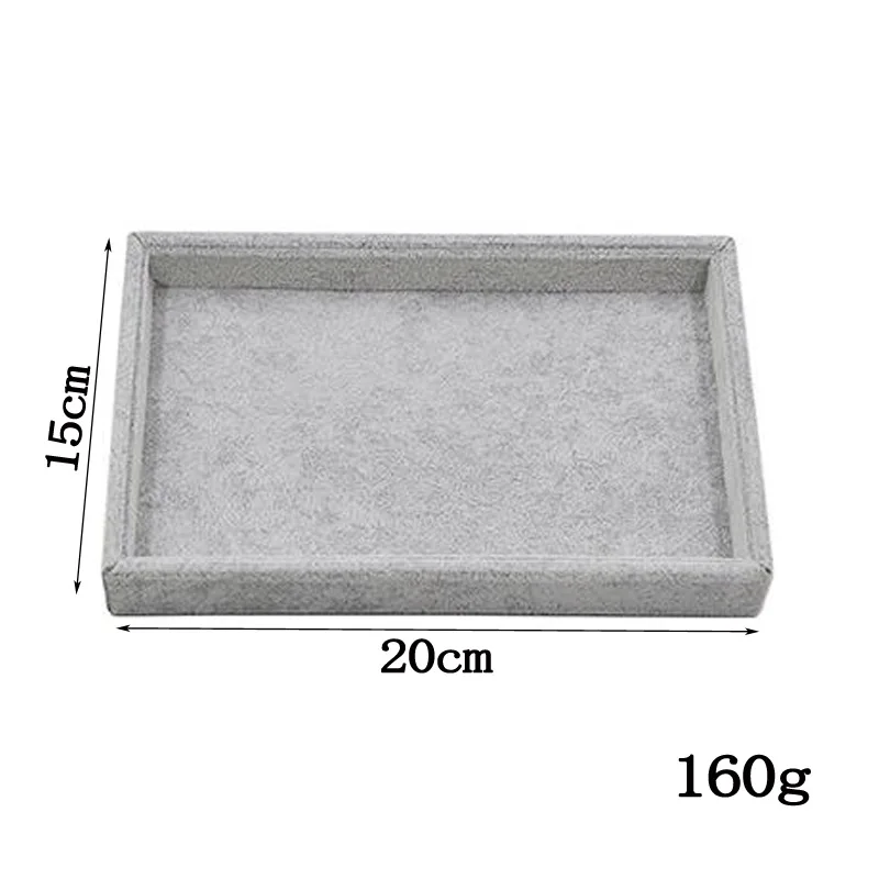 Handmade DIY Jewelry Box Drawer Storage Organizer Gray Soft Velvet Jewellery Earring Necklace Pendant Bracelet Tray 9 Options