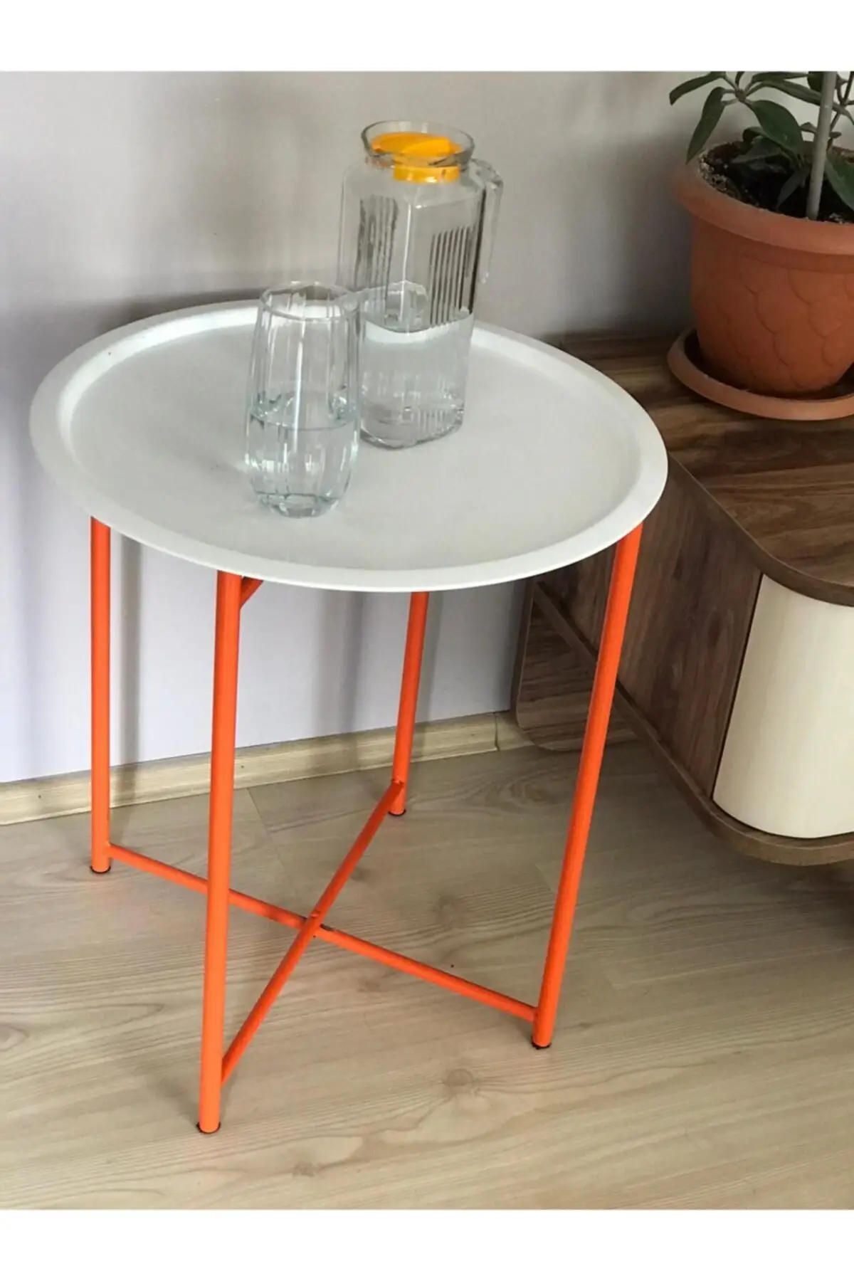 Table basse Orange pliable en métal