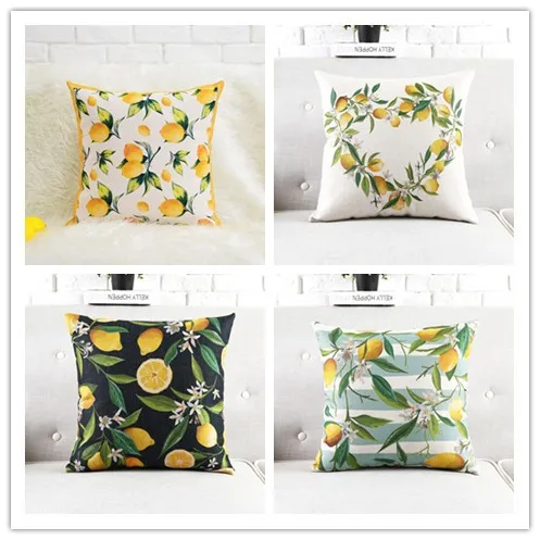 Lemon Letter Printed Cushion Cover for sofa Chair Car Home decorative pillow cover 45x45cm Wedding decoration pillow case