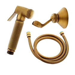 Antique Brass Handheld Bidet Spray Shower Set Copper Bidet Sprayer Lanos Toilet Bidet Faucet Lavatory KD1375