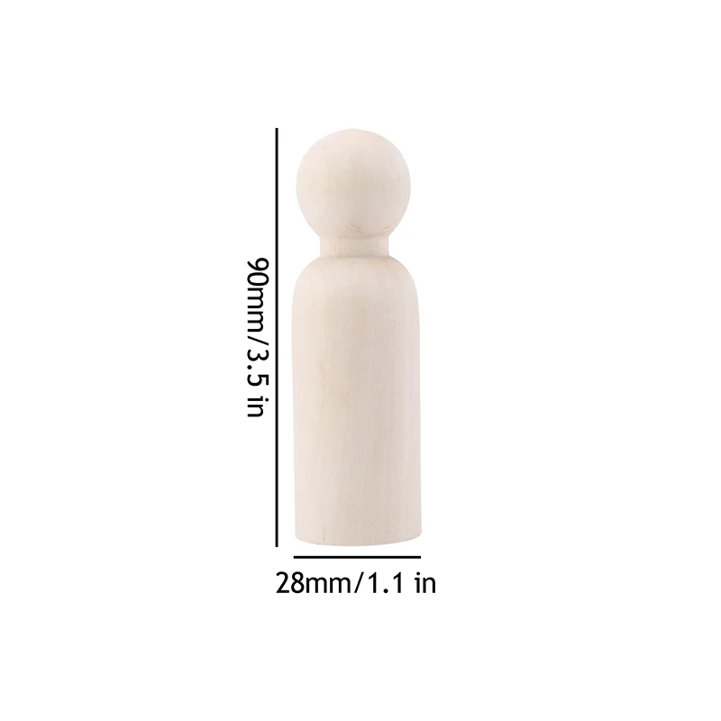 Wooden Peg Dolls Set, 5PCS for DIY Decoration