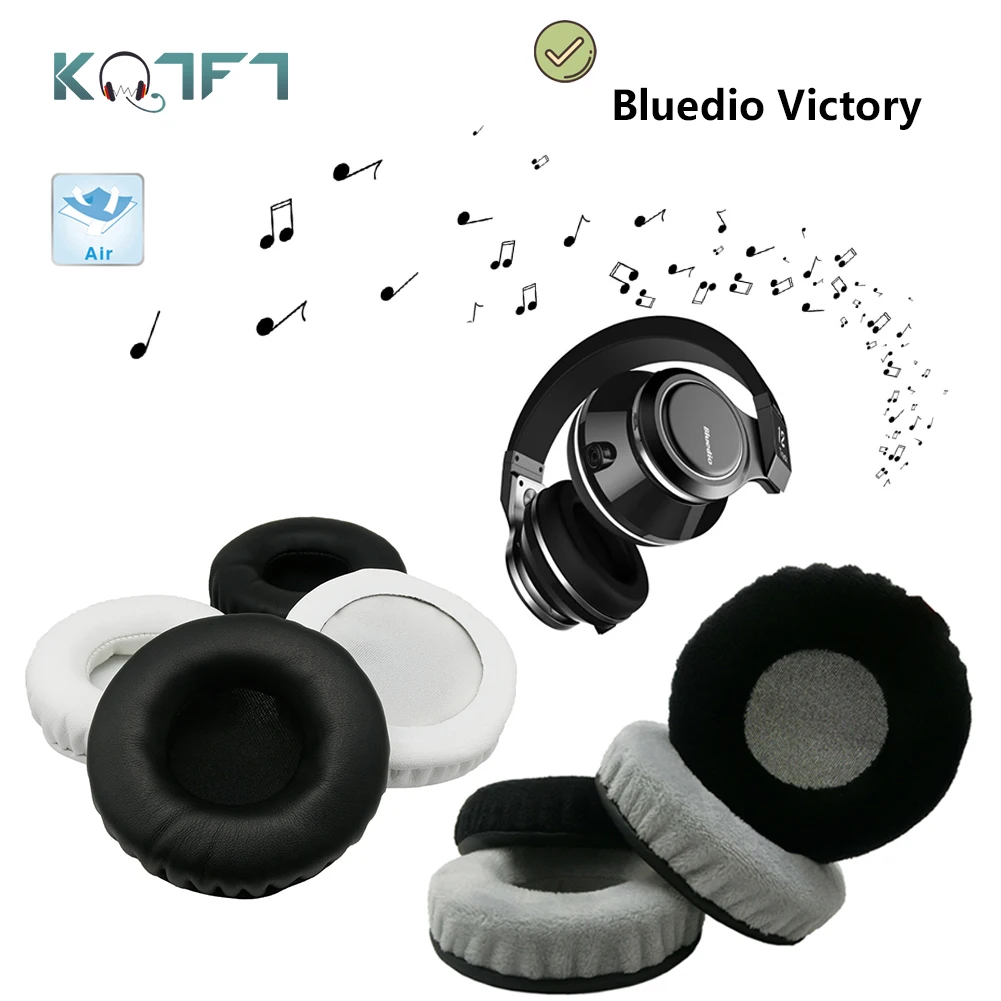 KQTFT flannel 1 Pair of Replacement Ear Pads for Bluedio Victory Headset EarPads Earmuff Cover Cushion Cups