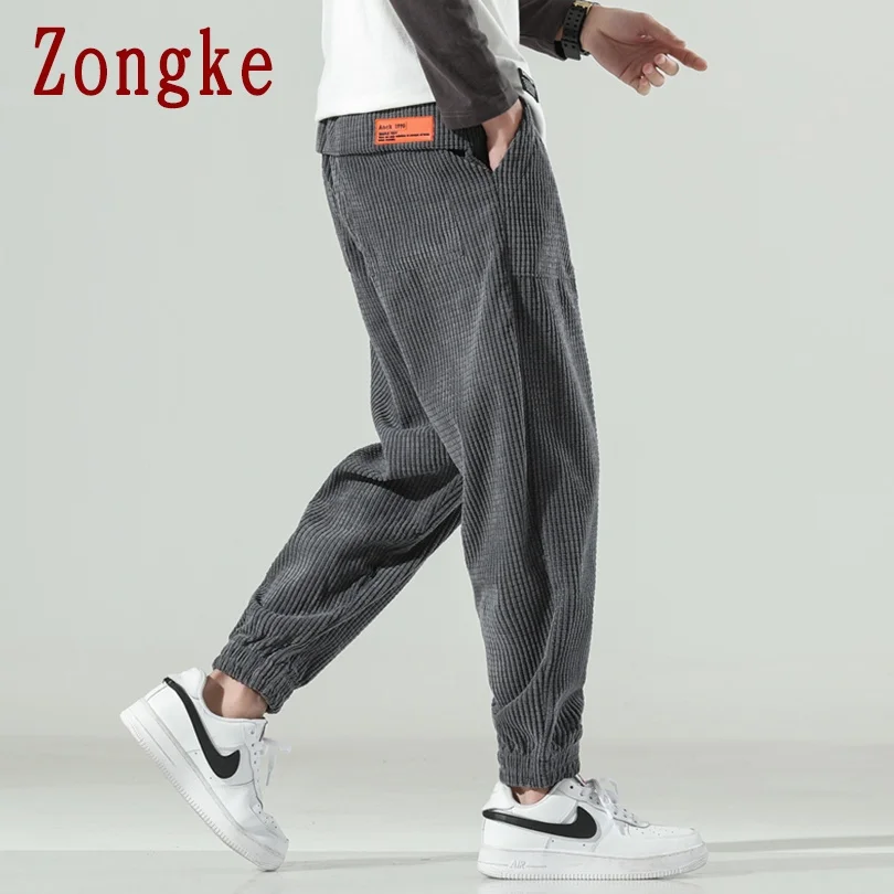 Ropa de calle de pana para hombre, pantalones de chándal de moda japonesa, moda coreana, M-5XL, novedad de 2023