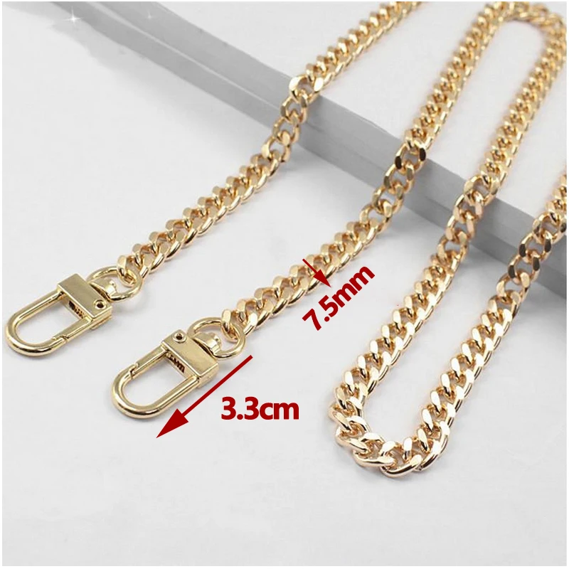 Little Steel Chains 7.5mm Replacement Detachable Purse Chain Shoulder Crossbody Bag Strap for Small Handbag, Clutch Handles