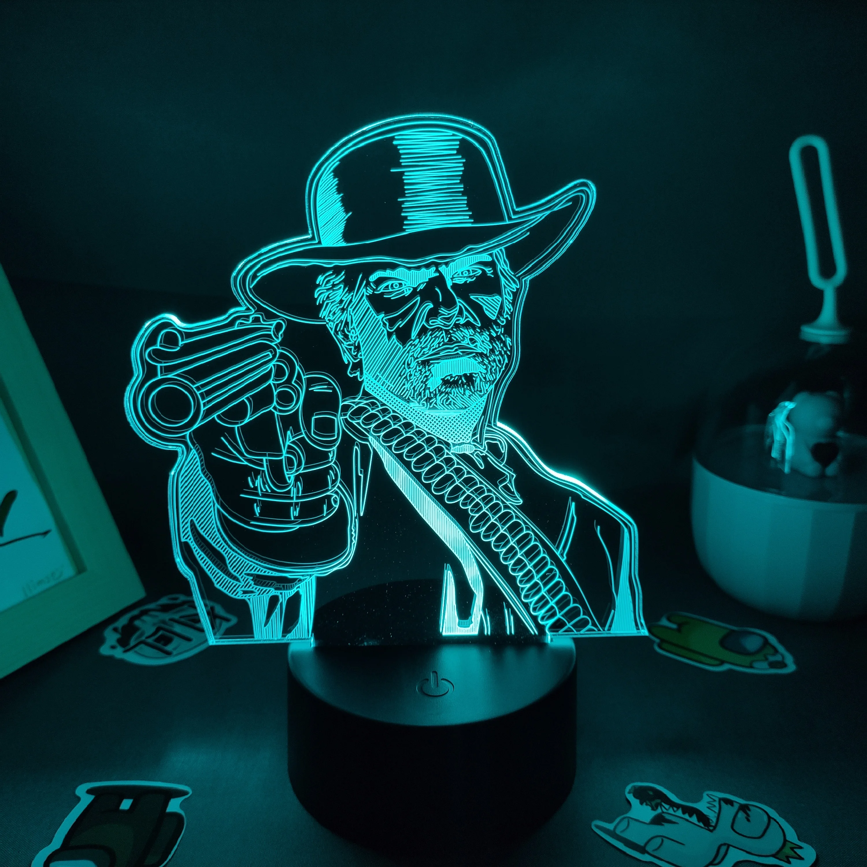 Red Dead Redemptions 2 Game Figuur Arthur Morgan Lamp Led Rgb Nachtlampje Cool Gift Vriend Gaming Kamer Tafel Kleurrijke decoratie