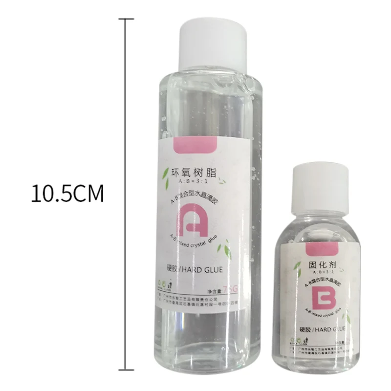 Transparente Crystal Clear Epoxy Resina Glue Kit, A e B Glue Set para DIY Jóias Artesanato, resiste Amarelamento