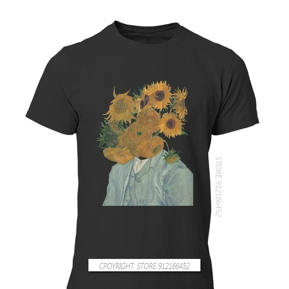 New Summer From The Artist Beauty Grows T-Shirts Cotton Vincent Van Gogh Post-Impressionist Painter Graphic Men Streetwear