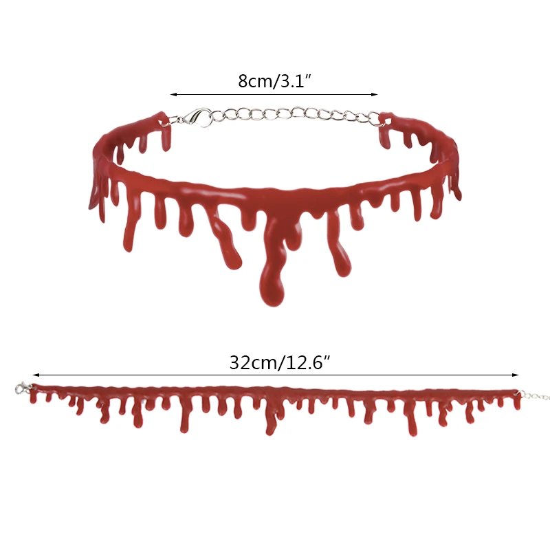 Halloween Blood Necklace Women Chokers Necklaces Halloween Party DIY Decorations Horror Props Kids Toy Gift Haunted House