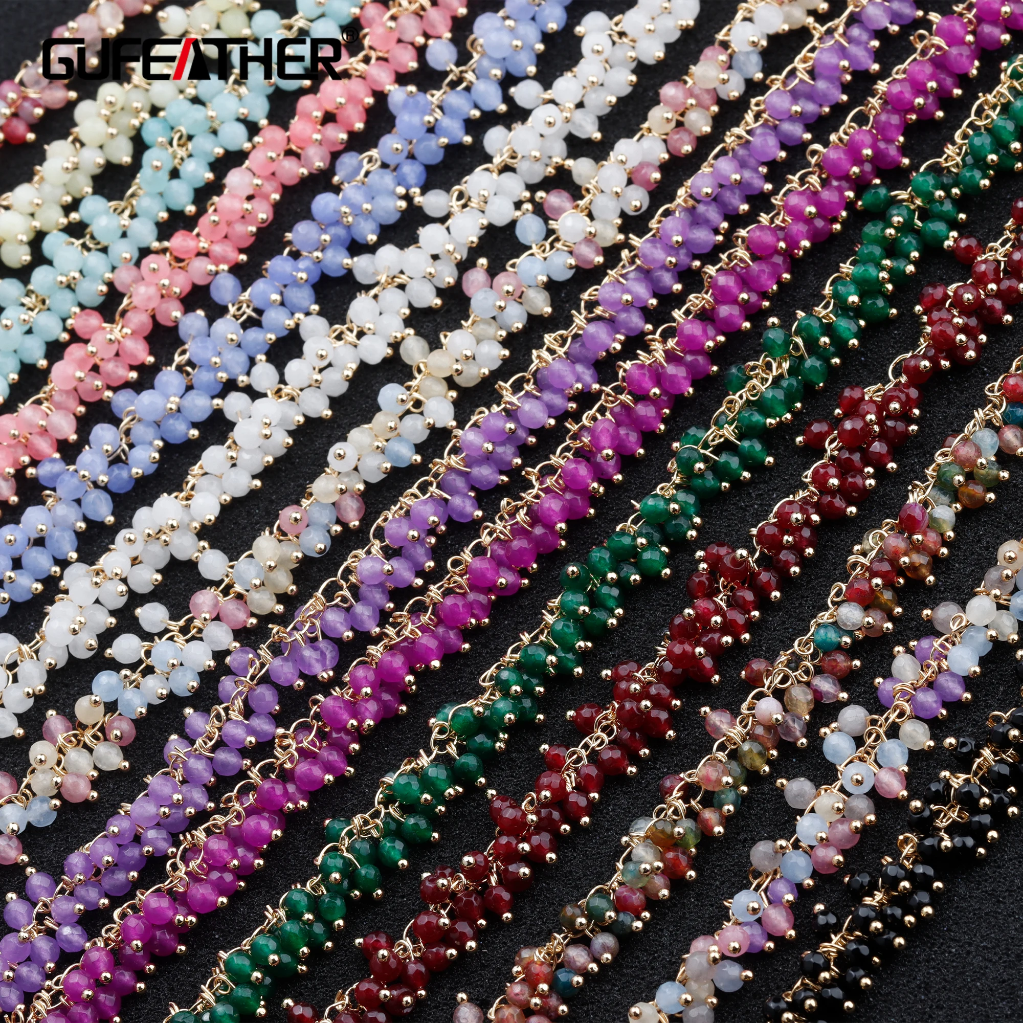 GUFEATHER C148, akcesoria jubilerskie, łańcuch diy, zasięg przejścia, bez niklu, 18k pozłacane, bransoletka naszyjnik, tworzenia biżuterii, 50 cm/lot