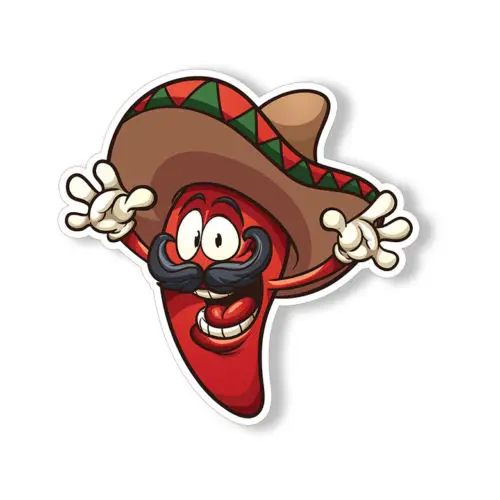 Mexican Chili Pepper Sticker Sombrero Car Cup Laptop Window Bumper Helmet Decal