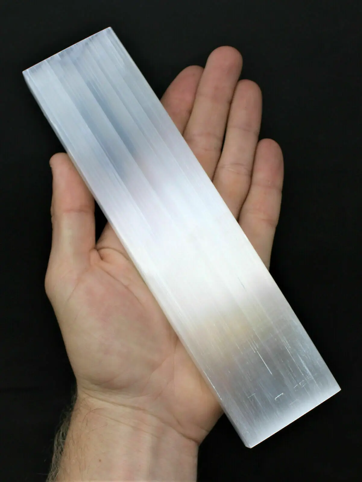 Natural Polished Selenite Charging Plate XL Flat Wand Natural Crystal Display Plate 16-18cm