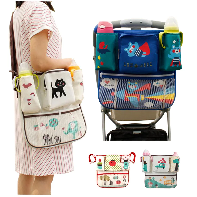 

Cartoon Oxford Diaper Bag Baby Crib Stroller Organizer Bag 4 Colors Multifunction Mummy Bag Baby Care 33*34 cm