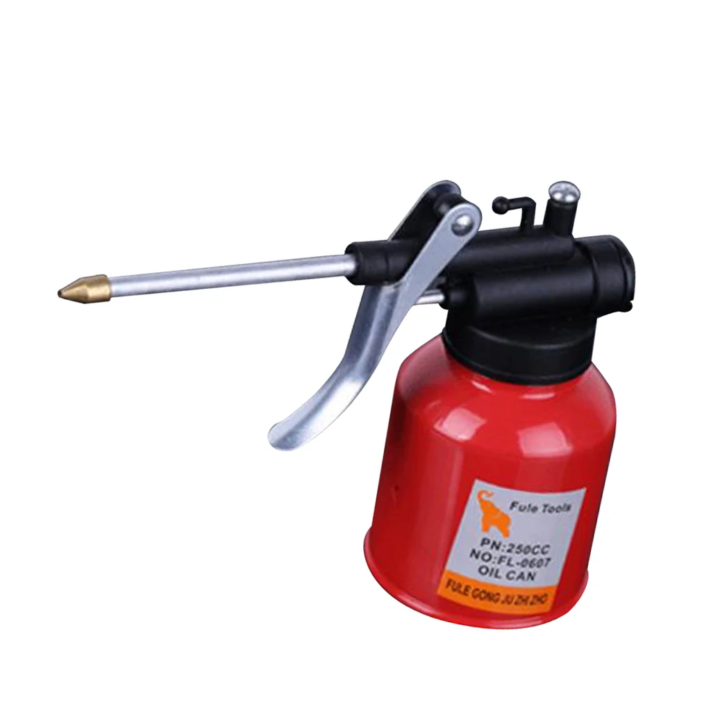 250ml Steel High Pressure Hand Pump Oiler Oil Pot Lubricant Soap Spray Can