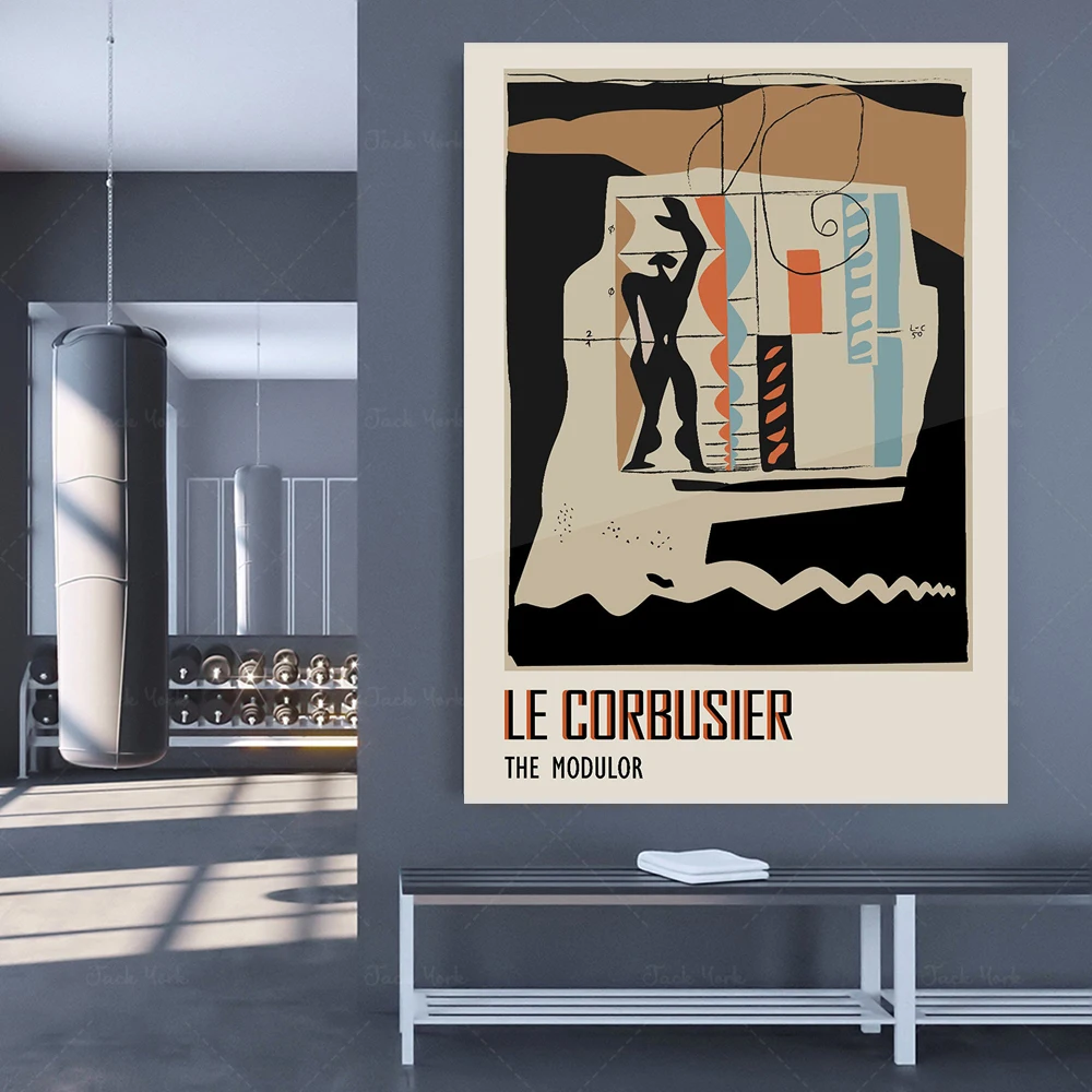 Le Corbusier Print Modulor, Bauhaus Poster, Art Exhibition Poster, Gift for Architect, Parchment.