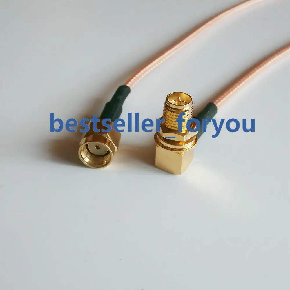 6 pulgadas RG316 RPSMA macho a conector hembra RPSMA, Cable Pigtail RF de ángulo recto de 15cm