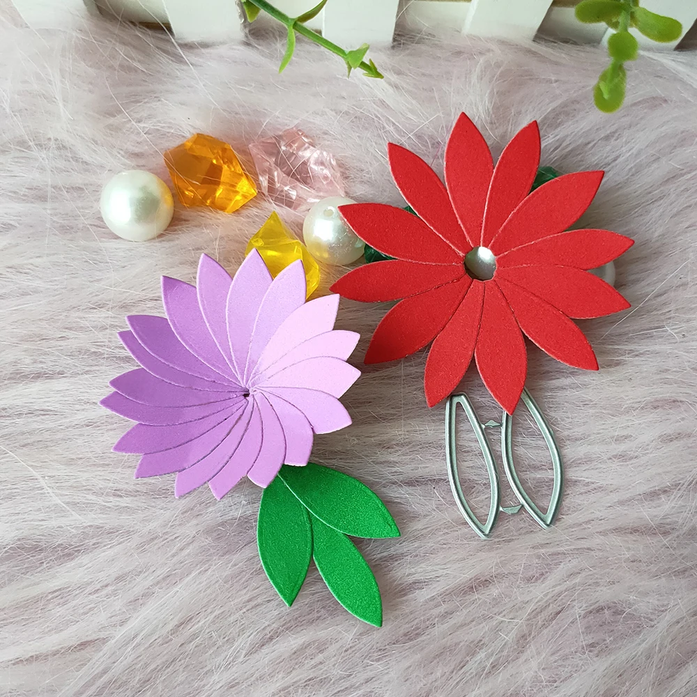 

New 2 flowers metal cutting die mould scrapbook decoration embossed photo album decoration card making DIY handicrafts