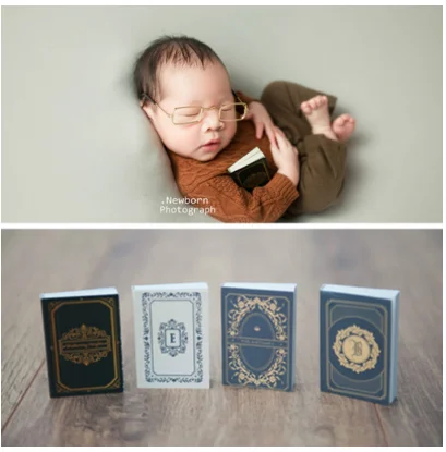 4 Pcs Baru Lahir Fotografi Alat Peraga Retro Mini Buku Bayi Menembak Aksesoris Studio Foto Kreatif Alat Peraga Bayi Dekorasi Foto