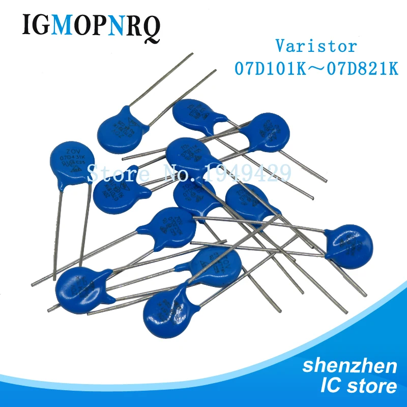 

50PCS Piezoresistor Varistor Series 7D 10D 14D 7D680K 7D220K 10D101K 10D681K 14D471K 14D561K 7D431K 10D621K 10D561K Resistor