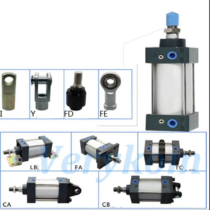 أسطوانة هوائية قياسية SCD SCJ 40X50-50 ، مكبس سحب قابل للتعديل بقضيب مزدوج ، SCJ40 * 50/75/100/150/200-50-S Airtac Type 1/8"