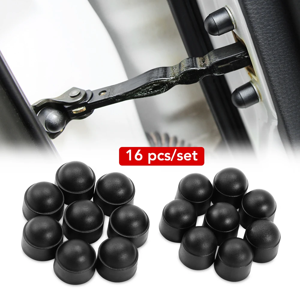 16 pcs Car Door Screw Protection Cap Cover Bolt Nuts for Nissan Micra leaf teana note almera classic Qashqai Pulsar Micra Juke