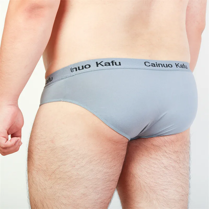 4 PCS/LOT Male Bamboo Fiber Underwear Men\'s Sexy Briefs Bikini Underpants Navy/Black/Light Blue/Red/Light Gray/Dark Gray L - 7XL