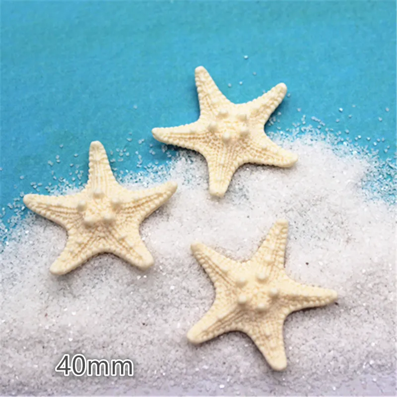 Téléphone ou décoration artisanale bricolage | Simulation de résine Kawaii poisson d'étoile, Flatback Cabochon de charme, bricolage, 10 pièces 40mm