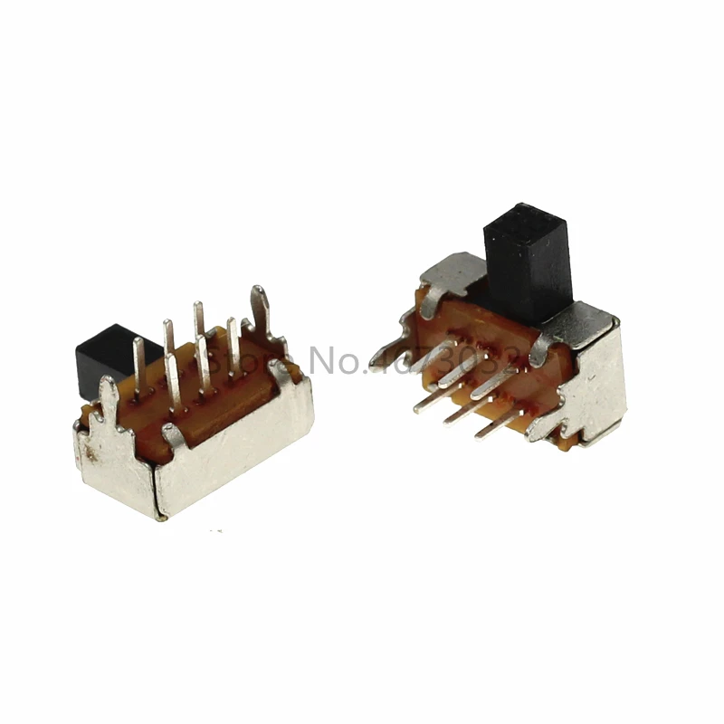 10pcs/lot SK22D02 Handle length 5mm Toggle switch SK-22D02 6 pin 2P2T Horizontal double slide switch SK-22D02VG5