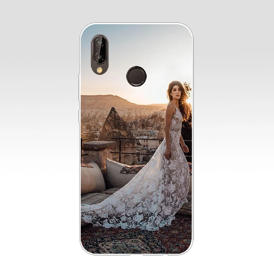 208FG Luxury Wedding Dress Girl  Soft Silicone Tpu Cover Case for huawei Mate P20 P30 Llte Pro Y6 Y7 2019