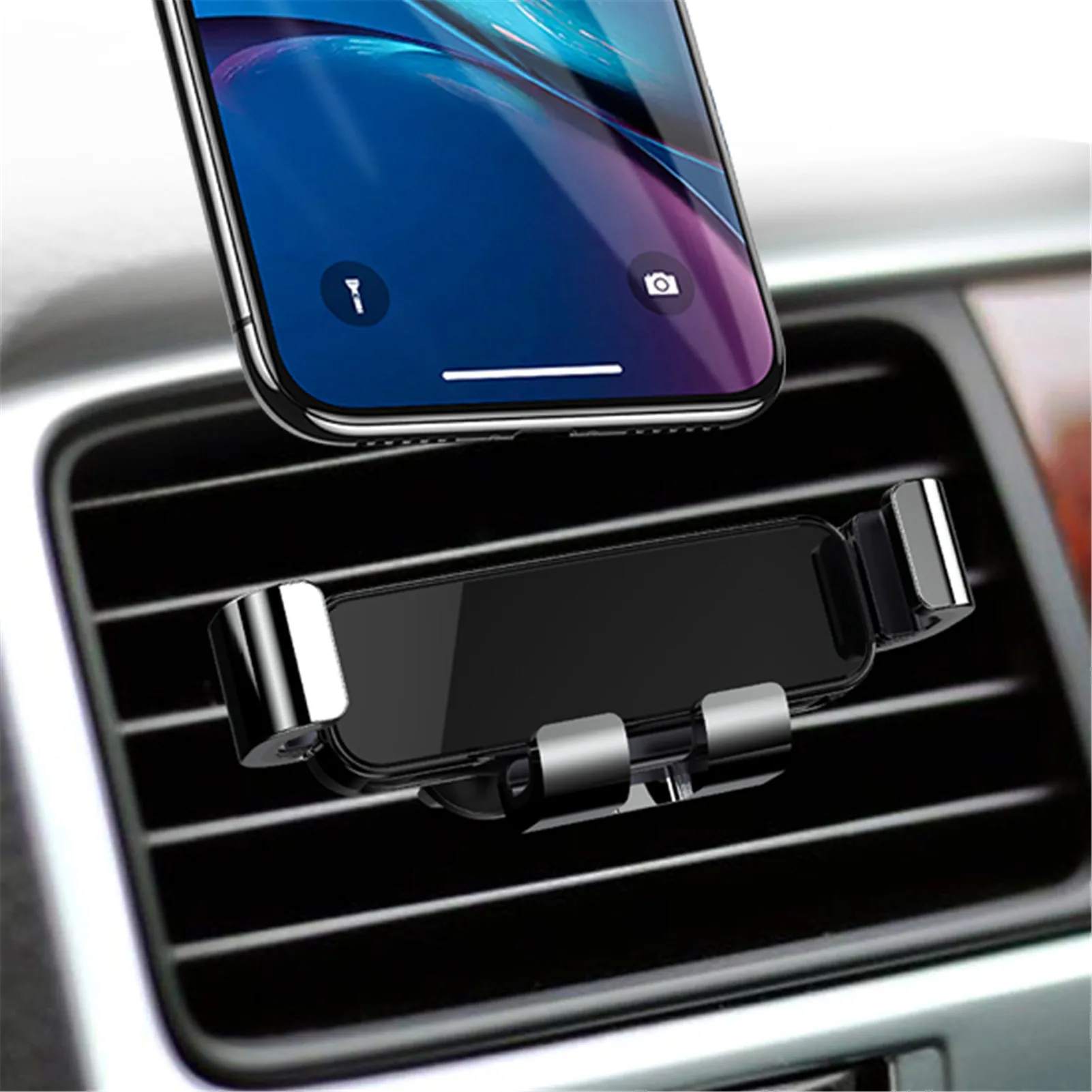 Durable Car Mobile Phone Holder Multi-Function Air Outletcreative Navigation Gravity Bracket 180 Angle Rotation Phone Holder