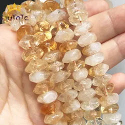 Natural Irregular Citrines Stone Beads Special Cut Genuine Loose Spacer Beads For DIY Jewelry Making Bracelet Charms Accessories