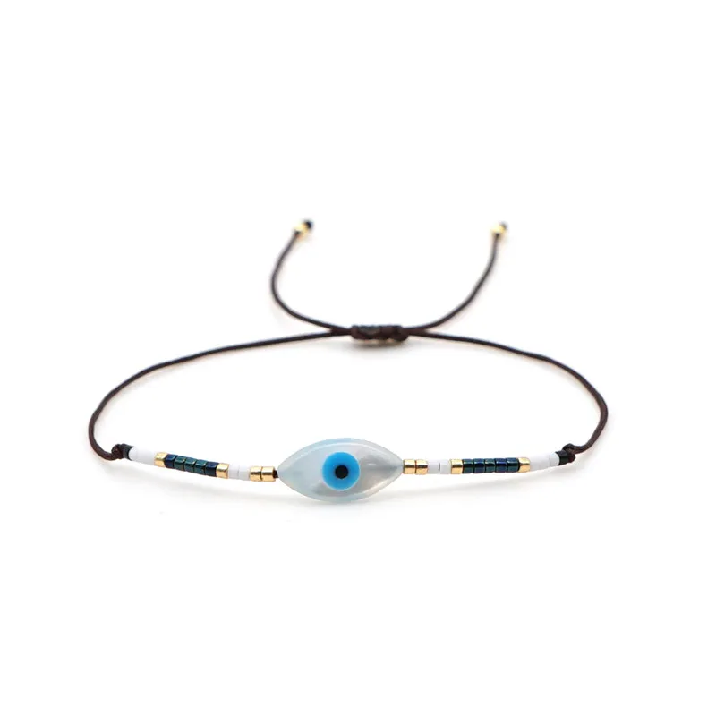 Bohemian Glass Miyuki Beads Lucky Evil Eye Bracelet Handmade Braided Rope Lucky Bracelet For Women Girls Kids Talisman
