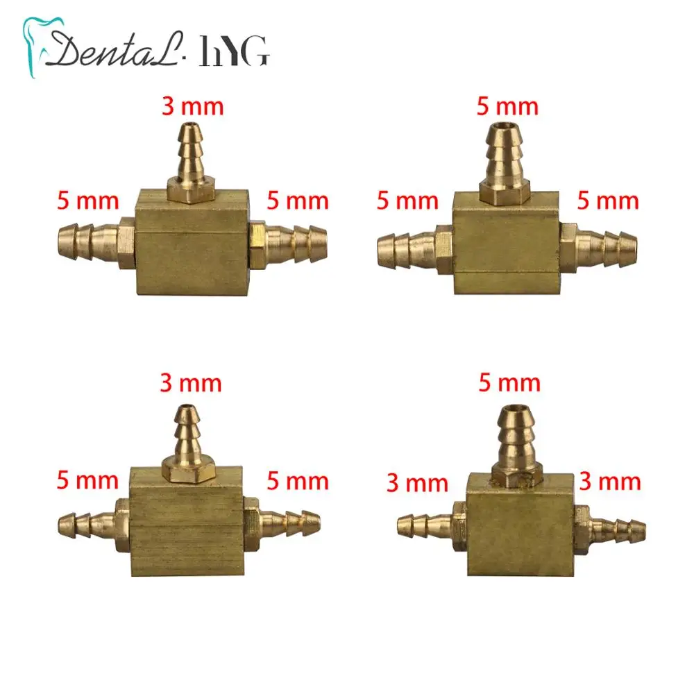 10pcs Dental 3 WAY Adaptor Copper Connectors Valve Air Water Valve Three Accept Valve Dental Chair Unit Spare Part Acessories