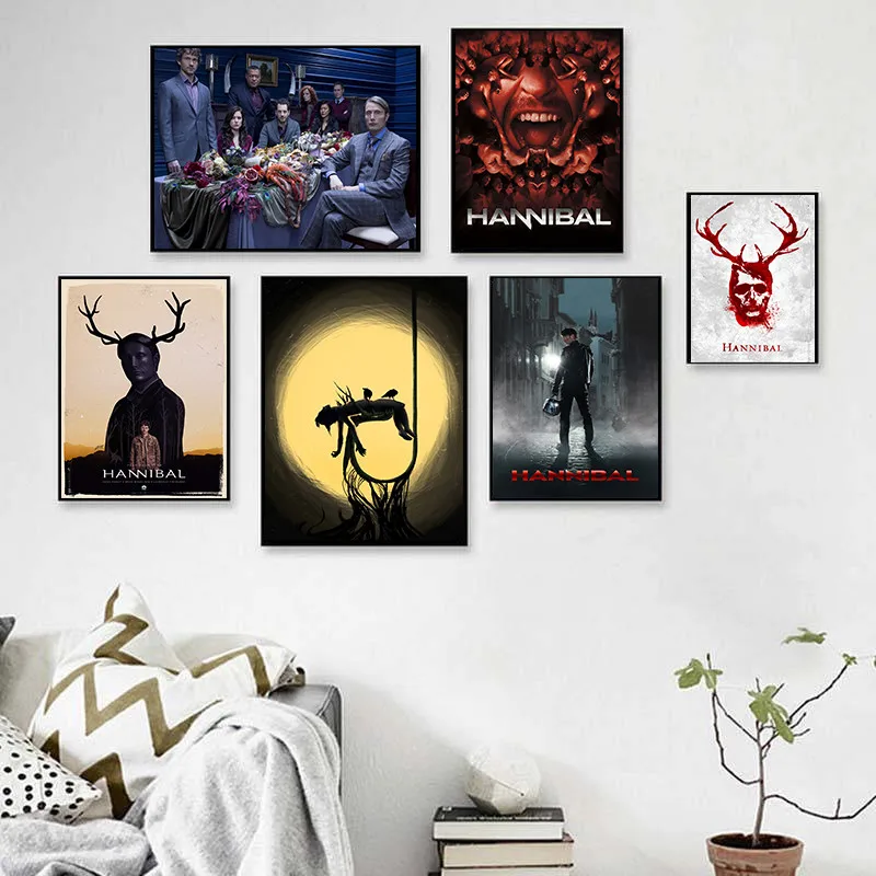 Movie Hannibal White Glossy Paper Posters Wall Stickers Prints High Definition Home Decoration