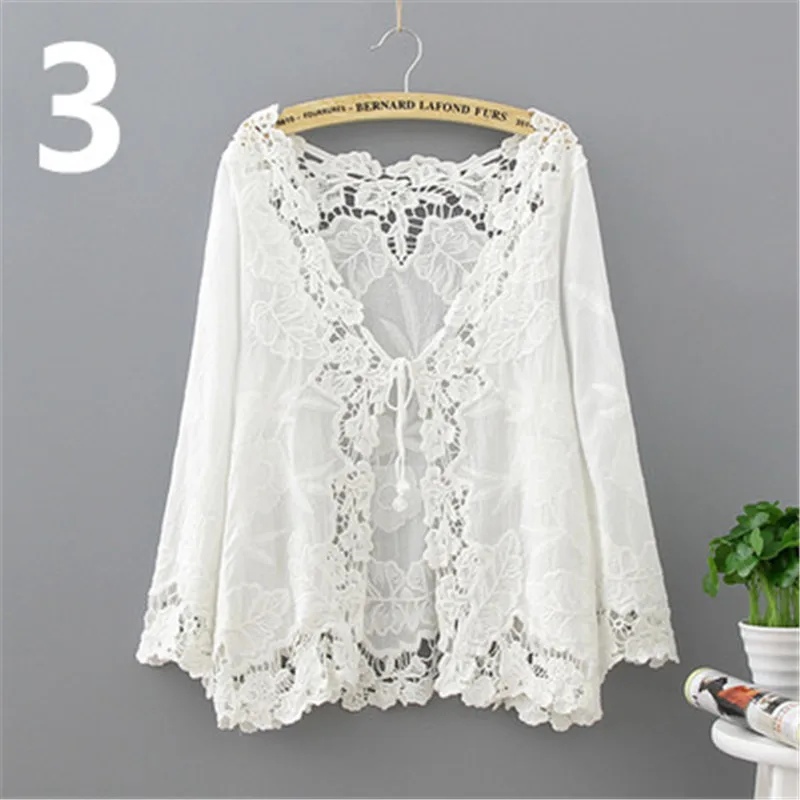 Frauen Langarm Spitze Schal Shrug Bolero Strand Hohl Cape Elegante Tops Hochzeit Braut Sommer Wraps