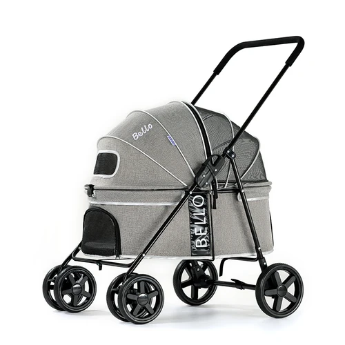 애완 동물 고양이 유모차 신생아 유모차, 통기성 대용량 개 운송기 캐리어, 컵 홀더 포함 야외 여행 차량