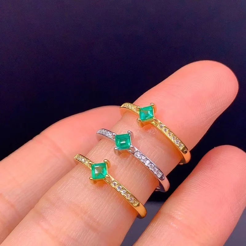 

Wedding Rings Luxury Jewelry Women Rings 925 Silver Ring Natural Emerald Ring