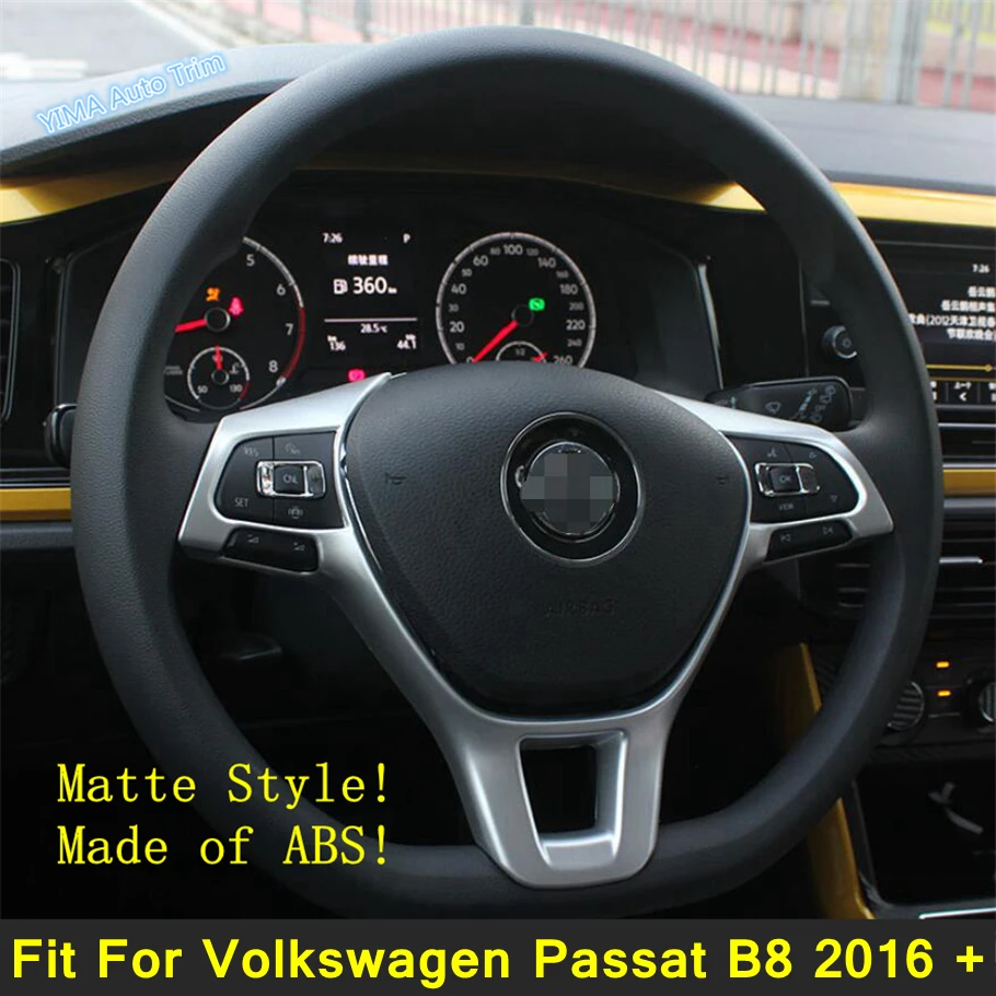 

Auto Steering Wheel Decoration Button Frame Cover Trim For Volkswagen Passat B8 2016 - 2019 ABS Matte / Carbon Fiber Accessories