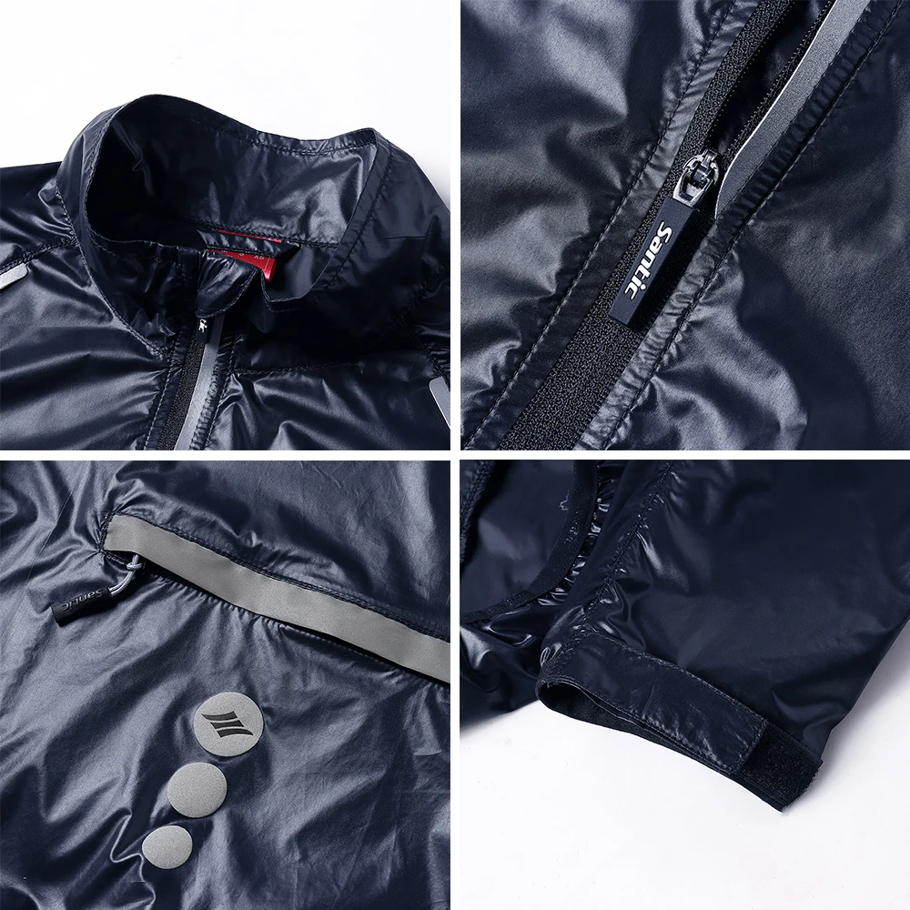 Santic Men\'s Cycling Skin Coat Lightweight Visible Waterproof & Windproof Windbreaker Packable MTB Bike Riding Running Jackets