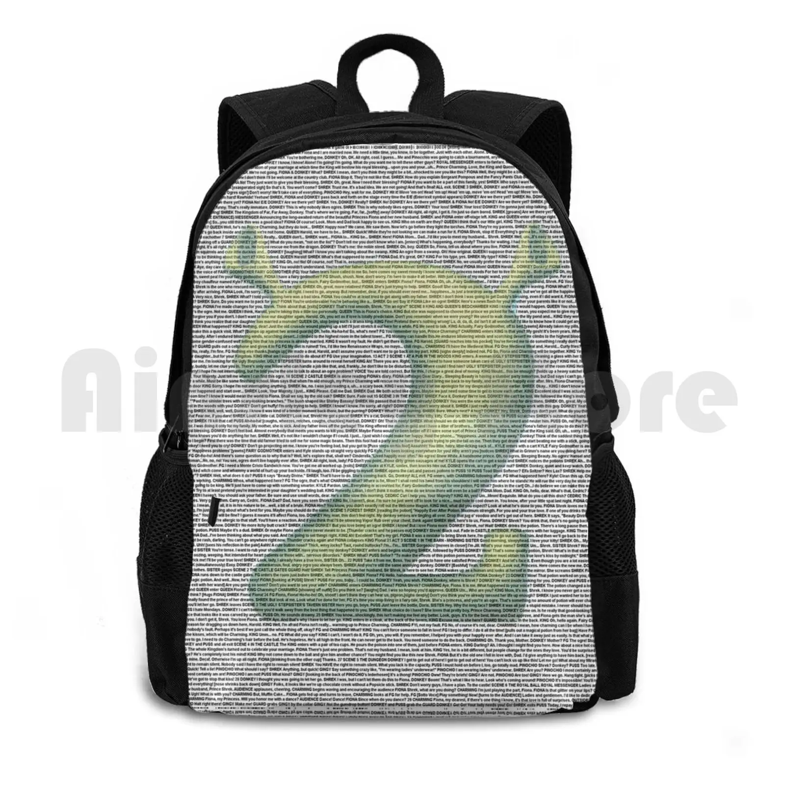 Shrek 2 Script In Its Entirety Outdoor Hiking Backpack Riding Climbing Sports Bag Shrek Shrek 2 2 Pixar Dreamworks Meme Shrek