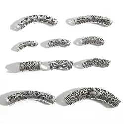 3/6/10pcs 21-55mm Tibetan Silver Tube Beads Metal Spacer Beads Tube Charms for Jewelry Making DIY Bracelet Necklace