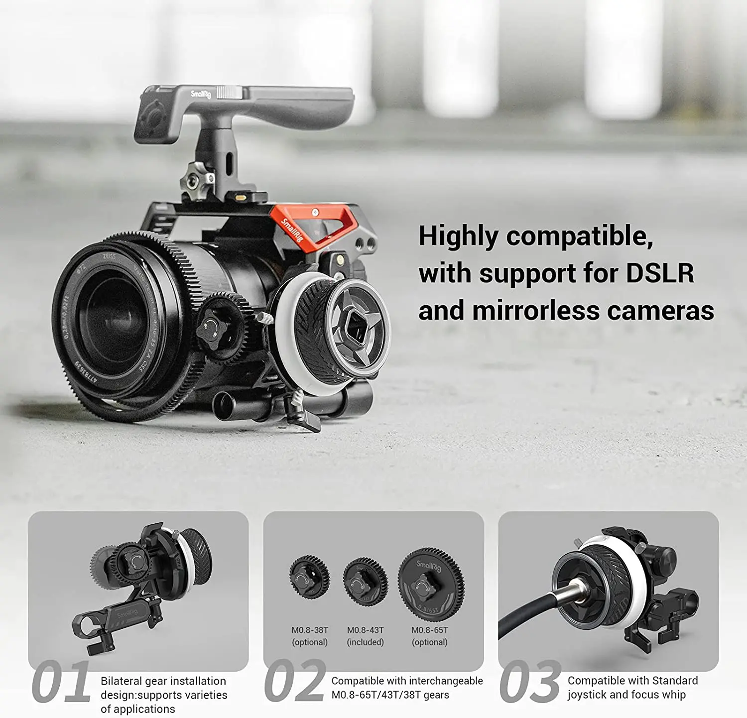 SmallRig Portable Mini Follow Focus for Sony DSLR Camera Gimbal for BMPCC Quick Focus Wireless Lens Control Video Shooting 3010B