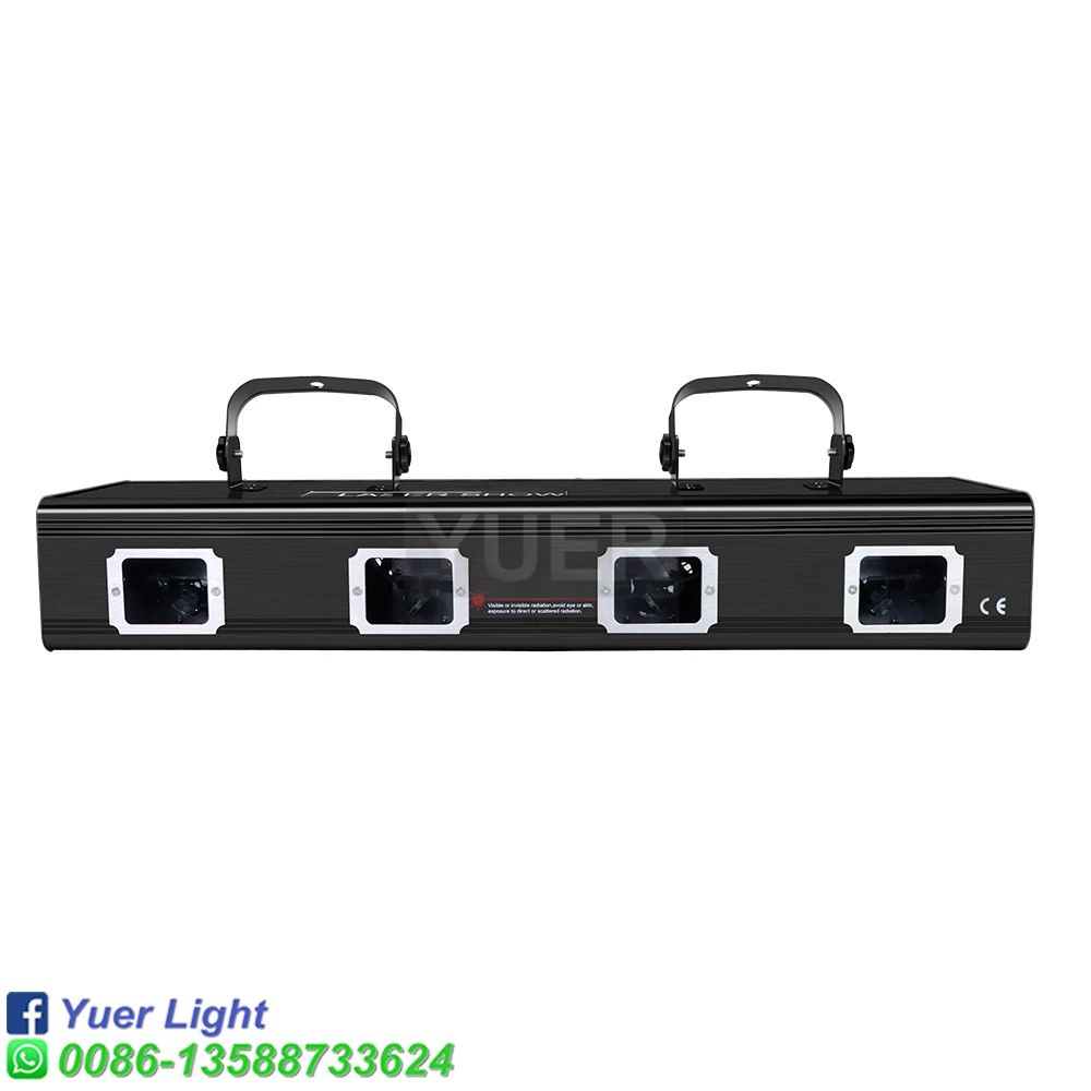 4 Heads Full Color RGB Pattern Scanning Beam Laser Light Stage Effect Laser Projector DMX512 DJ Disco Bar Club Party Light Shows