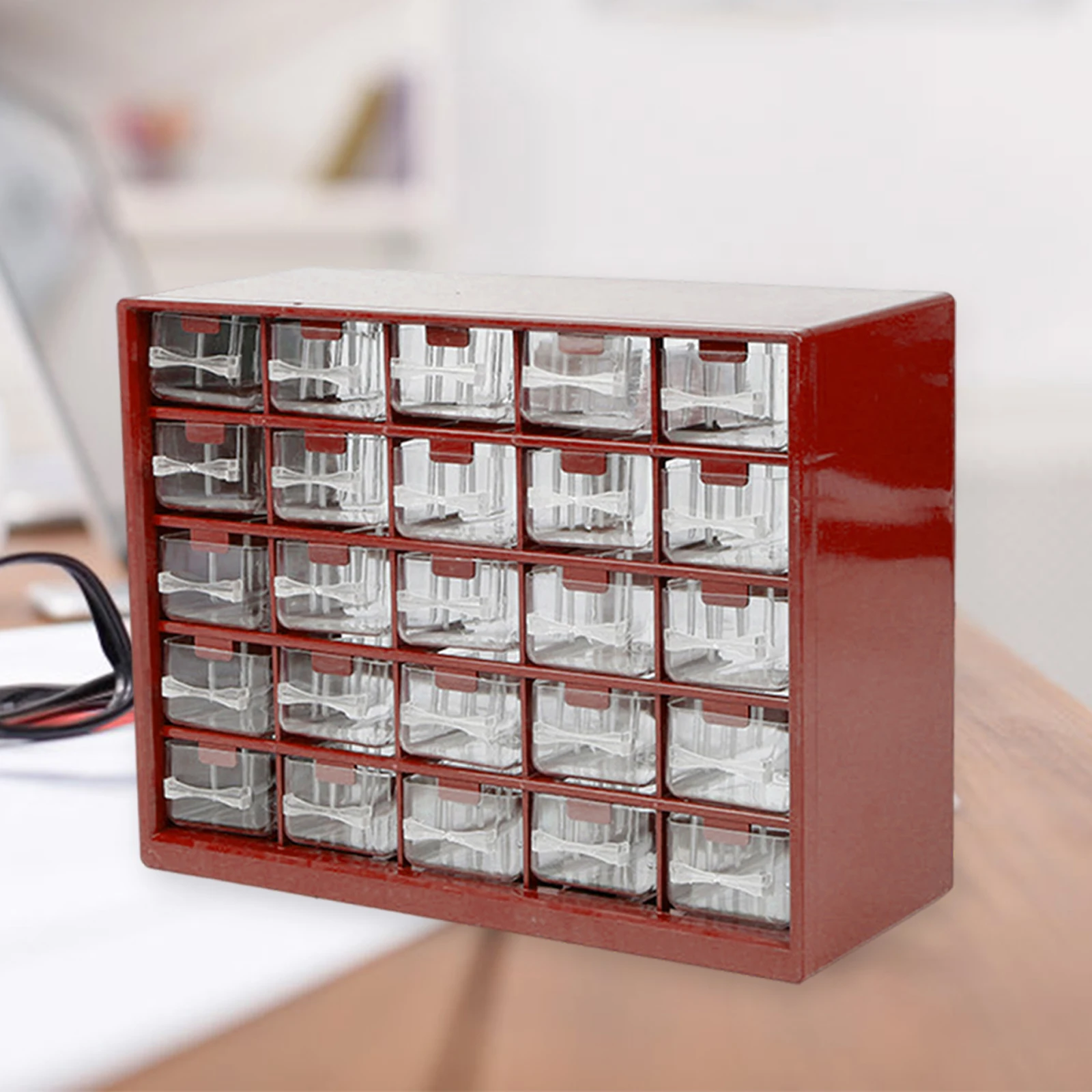 Plastic 25 Drawer Parts Storage Box Storage Organizer Bins for Small Parts Beads Bolts