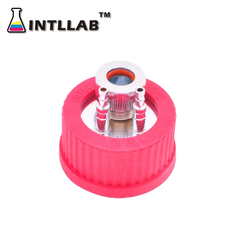 [INTLLAB] GL Screw Cap  Solid Top Polypropylene Blue GL 45 Caps with Internal Molded Seal Rings, 180°C Maximum Temperature