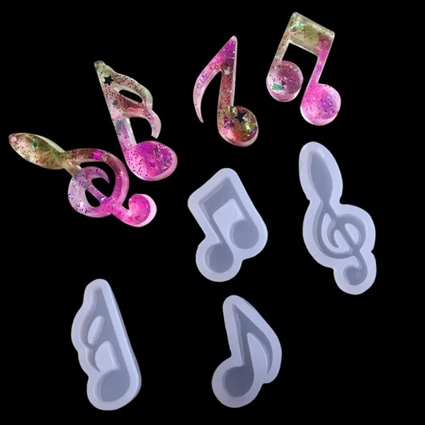 Musical Note Pendant Silicone Mold Resin Jewelry Fondant Cake Diy Mould Tools Pendant Bracelet Making Mold Jewelry Decoration