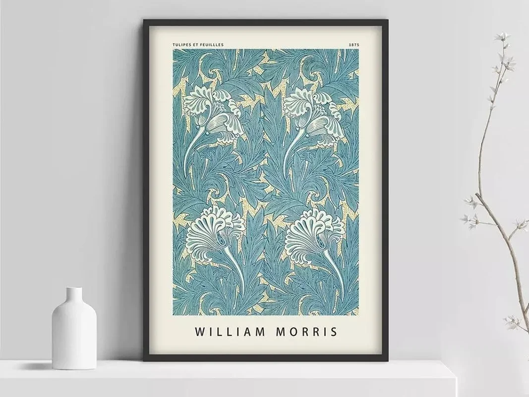 

William Morris poster, William Morris Exhibition poster, Flower pattern, Flower poster, Art Prinndirt Poster, Henri Mattion prin