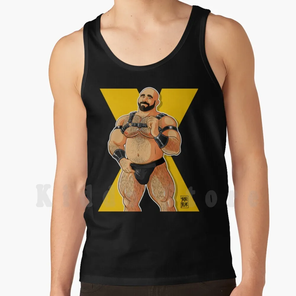 Jim Likes Watersports Tank Tops Vest 100% Cotton Bobobear Bobobearart Harness Musclebear Muscle Bear Hairy Bear Shaved